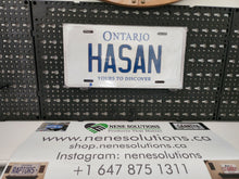 Load image into Gallery viewer, HASAN : Custom Car Ontario For Off Road License Plate Souvenir Personalized Gift Display