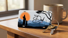Load image into Gallery viewer, Custom License Plate & Keychain | Father's Day Gift | Add Dad's Name | Car – Bike – Motorcycle | All Sizes Available