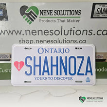 Load image into Gallery viewer, Ontario Heart License Plate Personalized Custom Text Aluminum Name Plate Display Gift