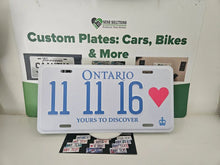 Load image into Gallery viewer, Ontario Heart License Plate Personalized Custom Text Aluminum Name Plate Display Gift