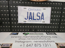 Load image into Gallery viewer, JALSA : Custom Car Plate Ontario For Novelty Souvenir Gift Display Special Occasions Mancave Garage Office Windshield