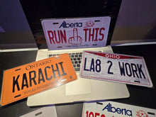 Load image into Gallery viewer, Custom Order for Souvenir Novelty Aluminum License Plates of all Sizes
