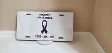 Load image into Gallery viewer, *EPILEPSY AWARENESS* Customized Ontario Car Plate Size Novelty/Souvenir/Gift Plate
