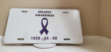 Load image into Gallery viewer, *EPILEPSY AWARENESS* Customized Ontario Car Plate Size Novelty/Souvenir/Gift Plate
