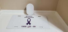 Load image into Gallery viewer, *EPILEPSY AWARENESS* Customized Ontario Car Plate Size Novelty/Souvenir/Gift Plate