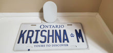 Load image into Gallery viewer, *KRISHNA M* Customized Ontario Car Plate Size Novelty/Souvenir/Gift Plate