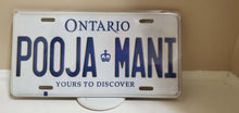 Load image into Gallery viewer, *POOJA MANI* Customized Ontario Car Plate Size Novelty/Souvenir/Gift Plate