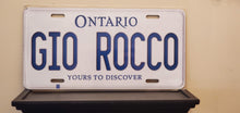 Load image into Gallery viewer, *GIO ROCCO* : Put Your Name or Your Loved Ones' : Customized Ontario Car Style Souvenir/Gift Plates