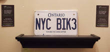Load image into Gallery viewer, NYC BIK3 : Custom Bike Plate Ontario For Novelty Souvenir Gift Display Special Occasions Mancave Garage Office Windshield