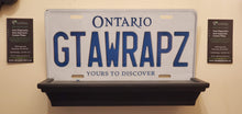 Load image into Gallery viewer, GTAWRAPZ : Custom Car Plate Ontario For Novelty Souvenir Gift Display Special Occasions Mancave Garage Office Windshield