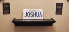 Load image into Gallery viewer, JOSHUA : Custom Bike Plate Ontario For Novelty Souvenir Gift Display Special Occasions Mancave Garage Office Windshield