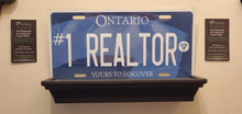 Load image into Gallery viewer, #1 REALTOR : Custom Car Plate Ontario For Novelty Souvenir Gift Display Special Occasions Mancave Garage Office Windshield