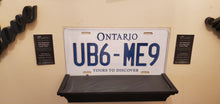 Load image into Gallery viewer, UB6-ME9 : Custom Car Plate Ontario For Novelty Souvenir Gift Display Special Occasions Mancave Garage Office Windshield