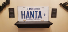 Load image into Gallery viewer, *HANIA* : Personalized Name Plate: Souvenir/Gift Plate in Car Size