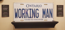 Load image into Gallery viewer, *WORKING MAN* : Personalized Name Plate: Souvenir/Gift Plate in Car Size
