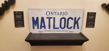 Load image into Gallery viewer, *MATLOCK* : Personalized Name Plate: Souvenir/Gift Plate in Car Size