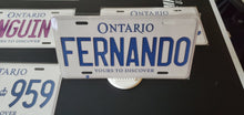 Load image into Gallery viewer, FERNANDO : Custom Car Ontario For Off Road License Plate Souvenir Personalized Gift Display