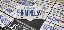 Load image into Gallery viewer, Custom Car License Plate: SHRAPNEL69