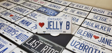 Load image into Gallery viewer, Custom Car License Plate: <3 Jelly B