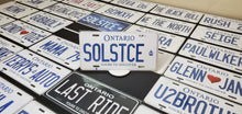 Load image into Gallery viewer, Custom Ontario White Car License Plate: SOLSTCE