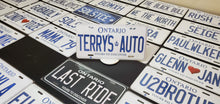 Load image into Gallery viewer, Custom Ontario White Car License Plate: TERRY'S AUTO