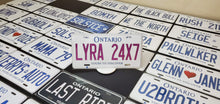 Load image into Gallery viewer, Custom Ontario White Car License Plate with Colored Font: LYRA 24X7