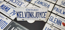 Load image into Gallery viewer, Custom Ontario White Car License Plate: Kelvin& Joyce