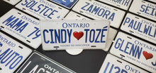 Load image into Gallery viewer, Cindy <3 Toze : Custom Car Ontario For Off Road License Plate Souvenir Personalized Gift Display