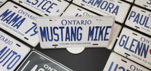Load image into Gallery viewer, Custom Ontario White Car License Plate: Mustang Mike