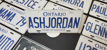 Load image into Gallery viewer, Custom Ontario White Car License Plate: Ashjordan