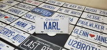 Load image into Gallery viewer, Custom Ontario White Car License Plate: Karl