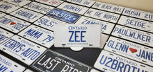 Load image into Gallery viewer, Custom Ontario White Car License Plate: Zee
