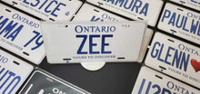 Load image into Gallery viewer, Custom Ontario White Car License Plate: Zee