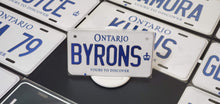 Load image into Gallery viewer, Custom Ontario White Motorcycle License Plate: Byrons