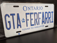 Load image into Gallery viewer, *GTA FERFARRI* Customized Ontario Car Plate Size Novelty/Souvenir/Gift Plate