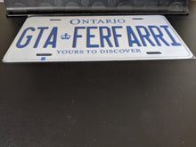 Load image into Gallery viewer, *GTA FERFARRI* Customized Ontario Car Plate Size Novelty/Souvenir/Gift Plate