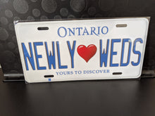 Load image into Gallery viewer, NEWLY <3 WEDS : Custom Car Ontario For Off Road License Plate Souvenir Personalized Gift Display