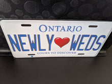 Load image into Gallery viewer, NEWLY <3 WEDS : Custom Car Ontario For Off Road License Plate Souvenir Personalized Gift Display