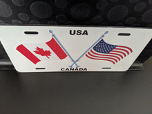 Load image into Gallery viewer, Canada-USA Dual Flag with Poles : Custom Car Usa/CanadaFor Off Road License Plate Souvenir Personalized Gift Display