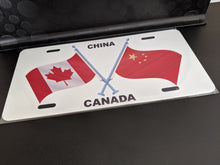 Load image into Gallery viewer, Canada-China Dual Flag with Poles : Custom Car China/Canada For Off Road License Plate Souvenir Personalized Gift Display