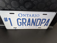 Load image into Gallery viewer, #1 GRANDPA : Custom Car Ontario For Off Road License Plate Souvenir Personalized Gift Display