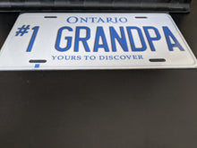 Load image into Gallery viewer, #1 GRANDPA : Custom Car Ontario For Off Road License Plate Souvenir Personalized Gift Display