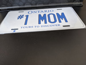 #1 MOM : Custom Car Ontario For Off Road License Plate Souvenir Personalized Gift Display