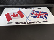 Load image into Gallery viewer, Canada-UK Dual Flag with Poles : Custom Car Canada/United Kingdom For Off Road License Plate Souvenir Personalized Gift Display