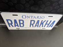 Load image into Gallery viewer, RAB RAKHA : Custom Car Ontario For Off Road License Plate Souvenir Personalized Gift Display