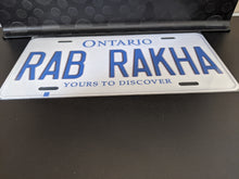 Load image into Gallery viewer, RAB RAKHA : Custom Car Ontario For Off Road License Plate Souvenir Personalized Gift Display
