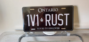 1V1 RUST : Custom Car Ontario For Off Road License Plate Souvenir Personalized Gift Display