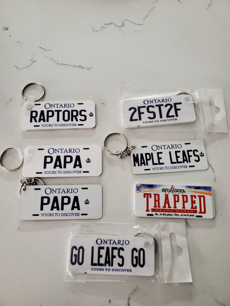 NEW Product Alert!  Custom Keychains to match your plates!