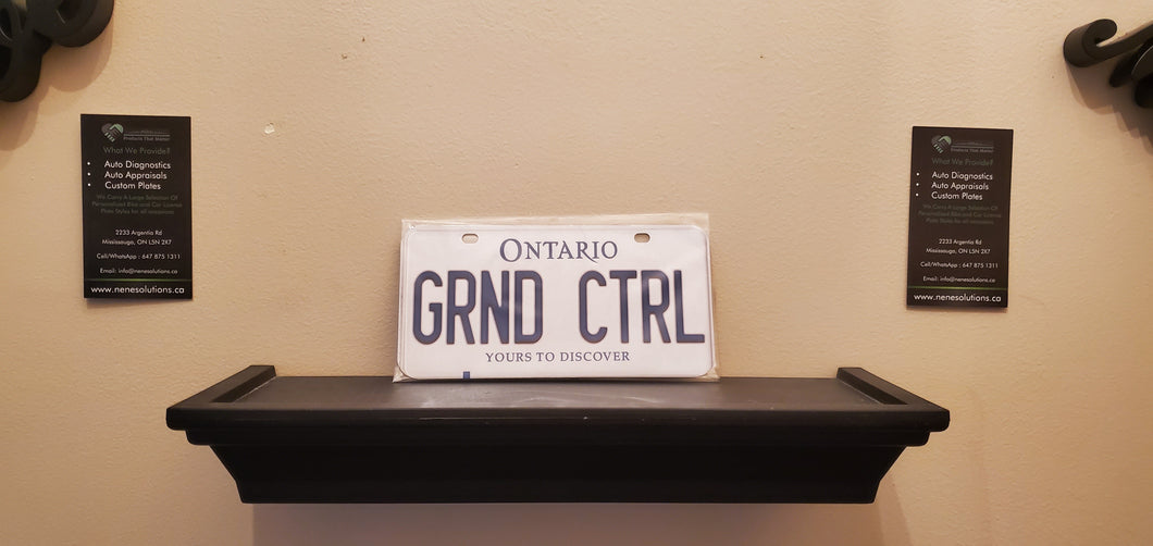 GRND CTRL : Custom Bicycle Plate Ontario For Novelty Souvenir Gift Display Special Occasions Mancave Garage Office Windshield