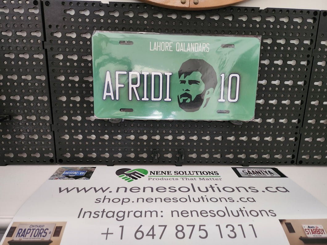 Afridi 10  License Plate